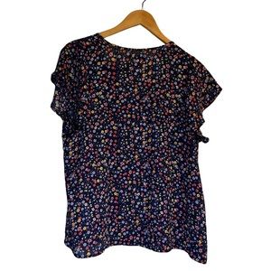 Gap factory, floral top, Midnight Blue, Lg Blouse